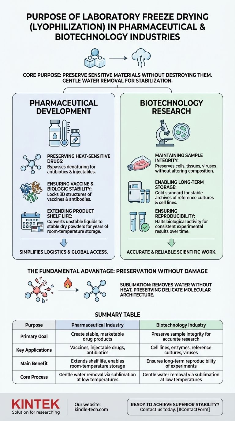 ¿Cuál es el propósito del secado por congelación de laboratorio? Conservar medicamentos y productos biológicos sensibles para garantizar su estabilidad Guía Visual