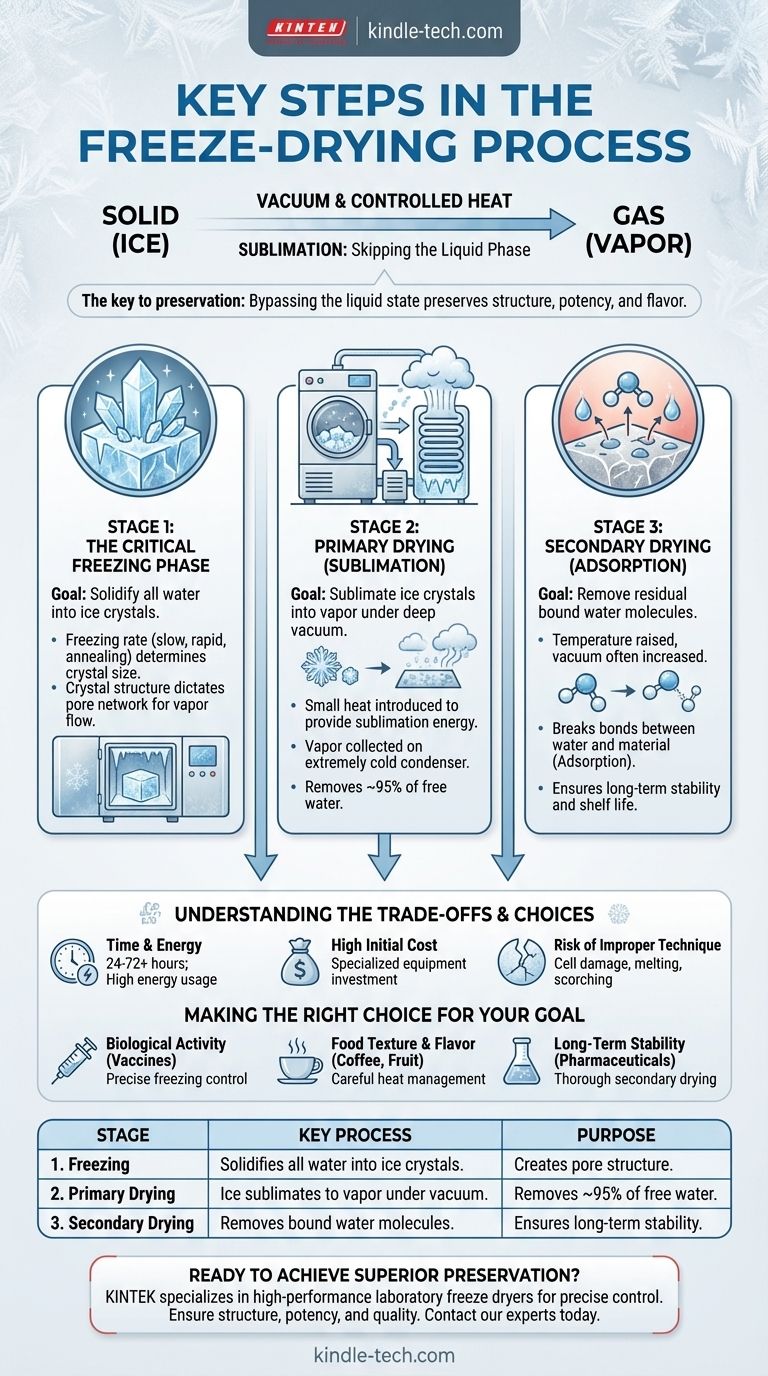Was sind die wichtigsten Schritte beim Gefriertrocknungsprozess? Ein Leitfaden zur Beherrschung der Sublimation Visuelle Anleitung