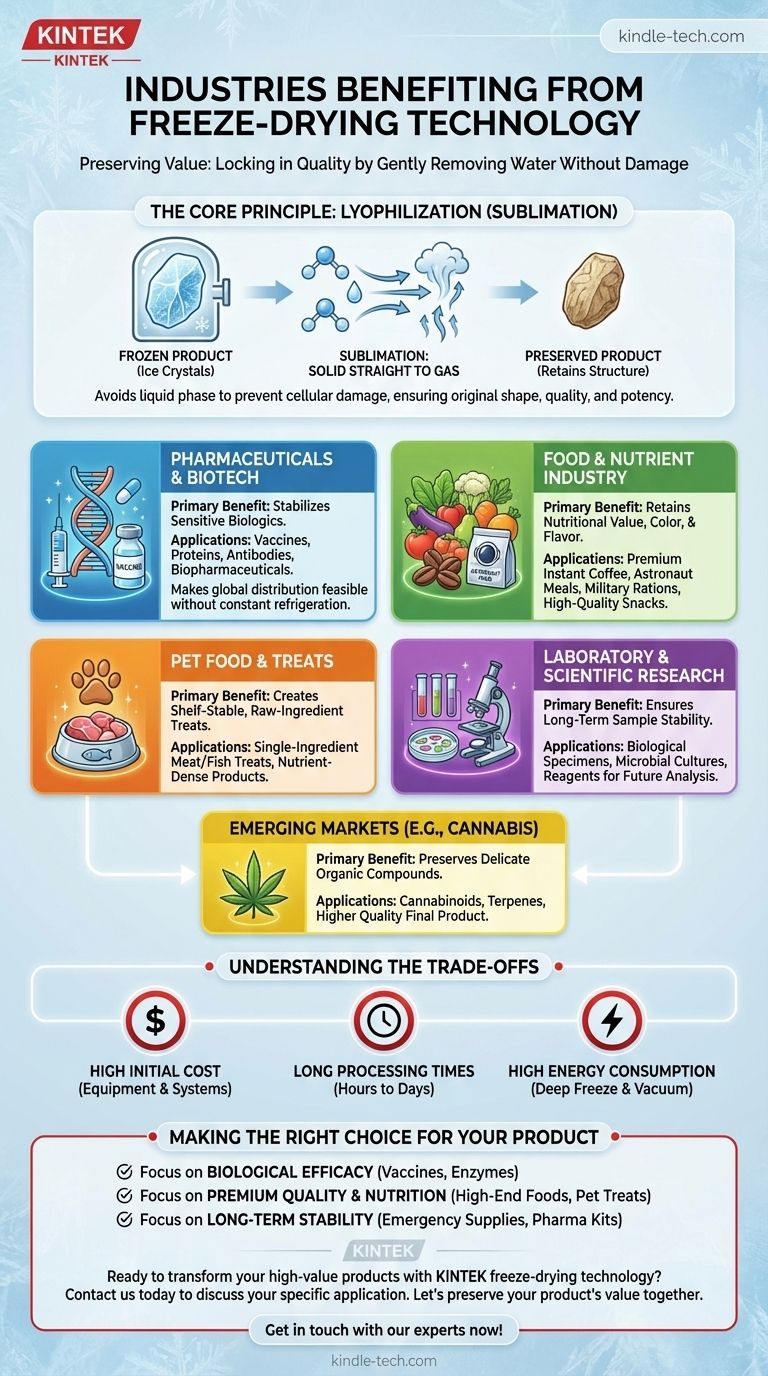 Quali settori possono beneficiare della tecnologia di liofilizzazione? Preserva il valore in farmaceutica, alimenti e altro ancora Guida Visiva