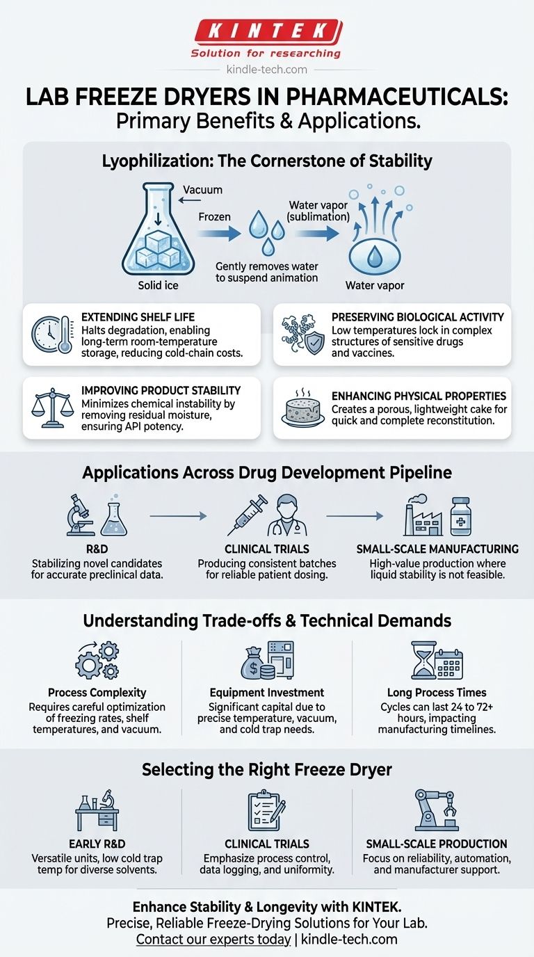 제약 응용 분야에서 실험실용 동결 건조기를 사용할 때의 주요 이점은 무엇입니까? 약물 안정성 및 유효 기간 연장 시각적 가이드