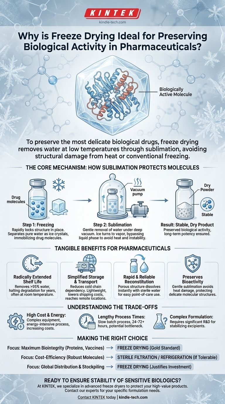 医薬品の生物学的活性を保存する上で、凍結乾燥が理想的とされるのはなぜですか？デリケートな生物製剤を保護しましょう ビジュアルガイド