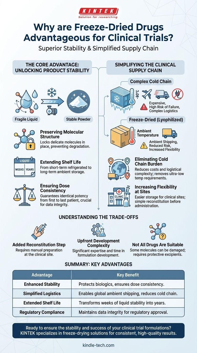 Why are freeze-dried drugs advantageous for clinical trials? Ensure Stability and Simplify Logistics Visual Guide