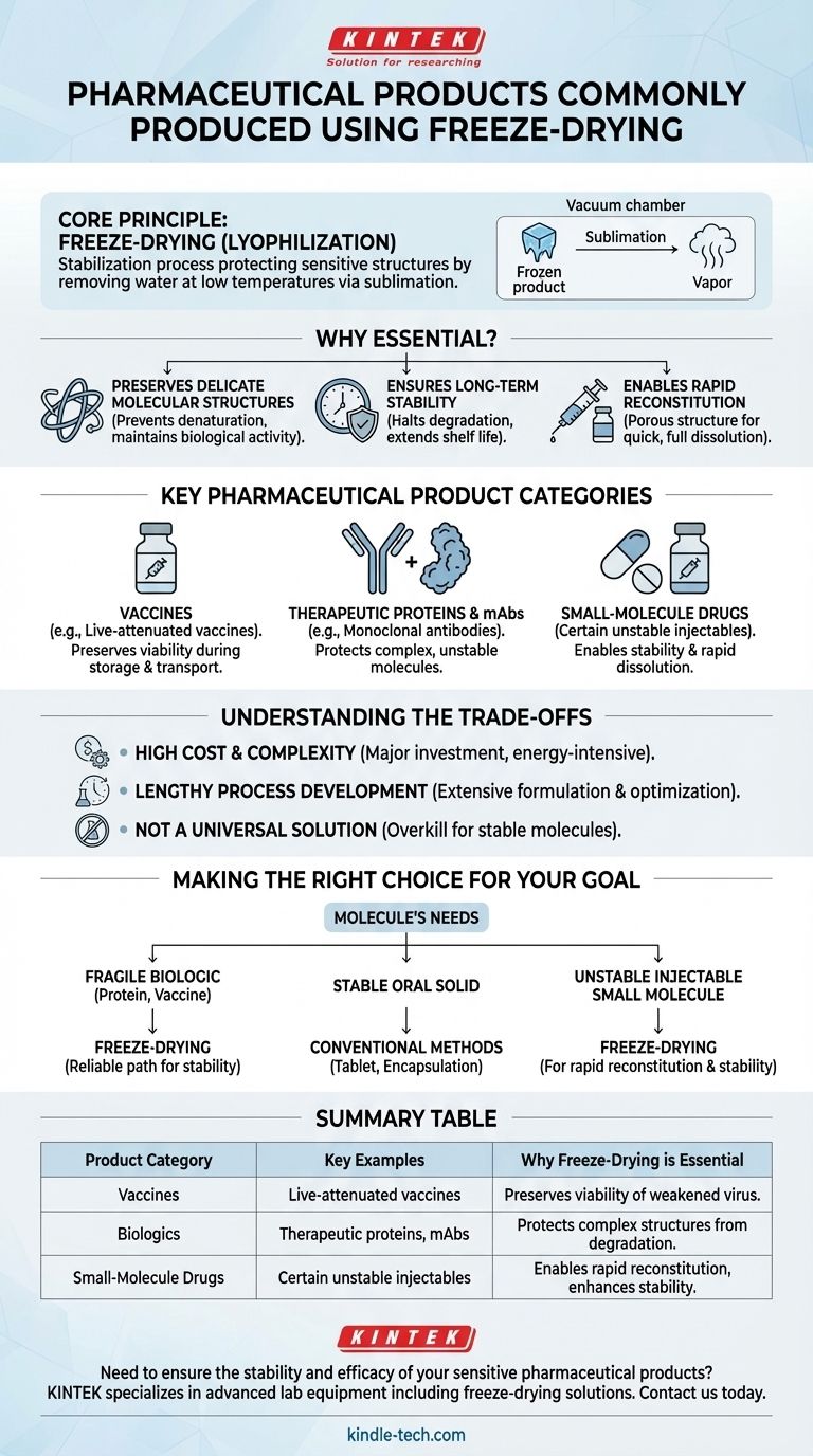 使用冻干技术通常生产哪些类型的药品？疫苗和生物制品必不可少 图解指南