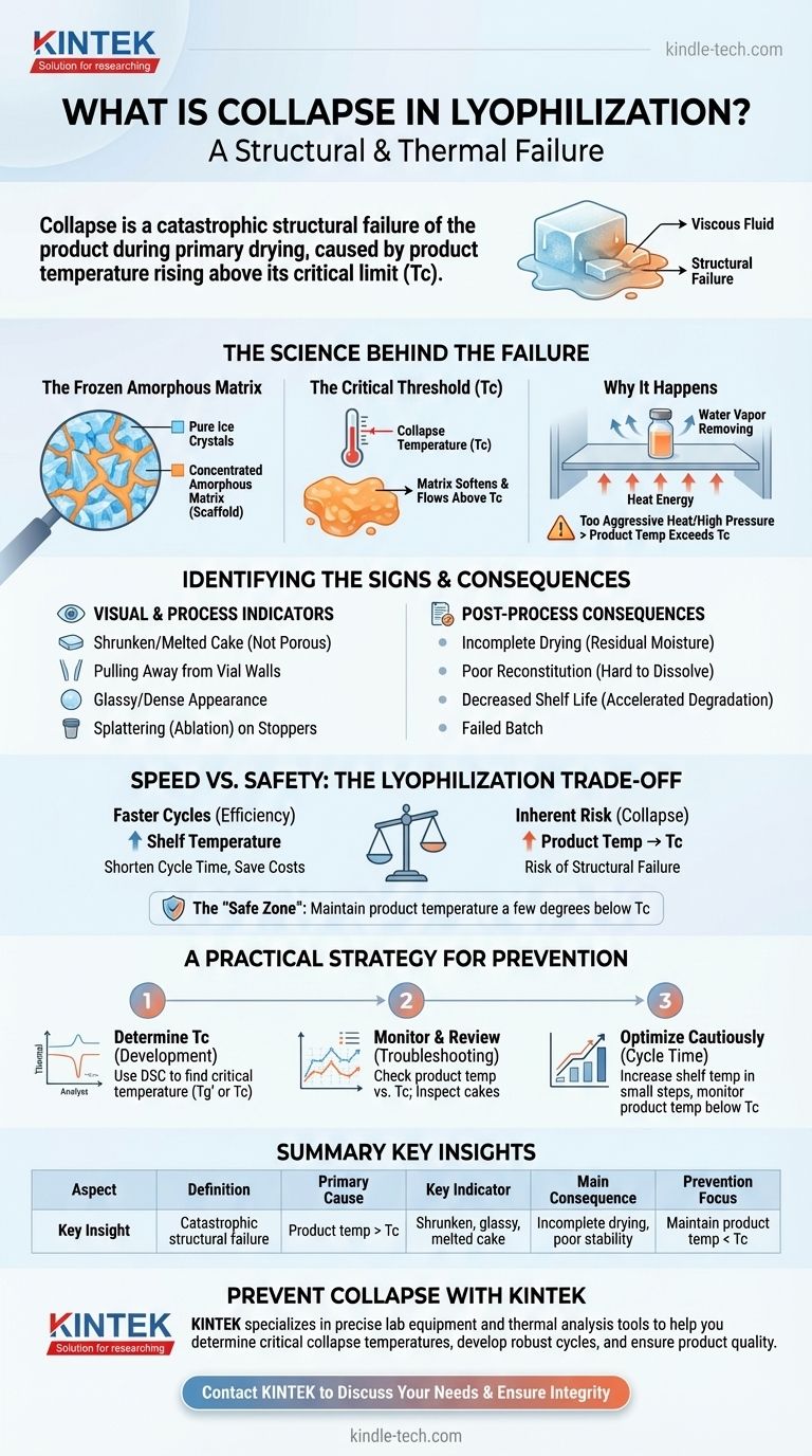 Cos'è il collasso nella liofilizzazione? Prevenire il cedimento strutturale nel processo di liofilizzazione Guida Visiva