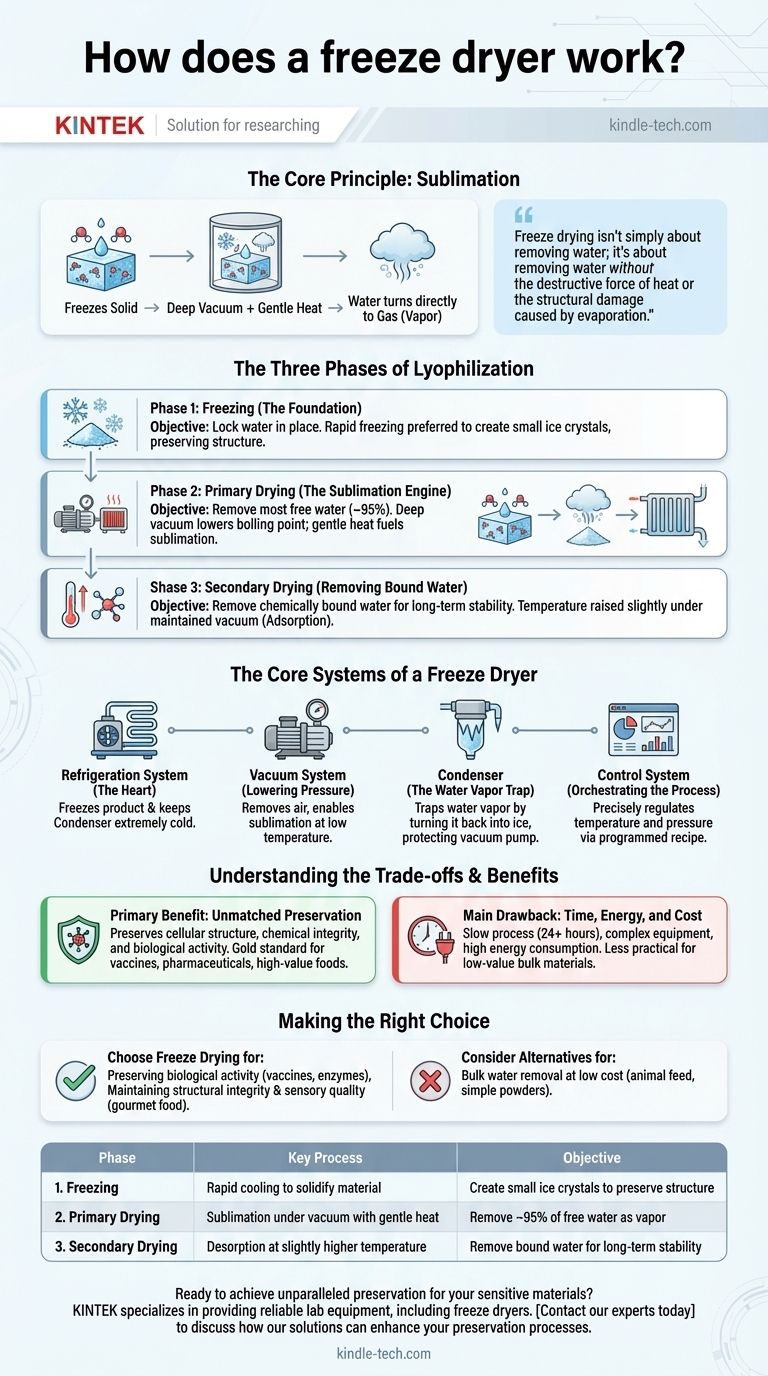 ¿Cómo funciona un liofilizador? Preserve Materiales Delicados con Sublimación Guía Visual