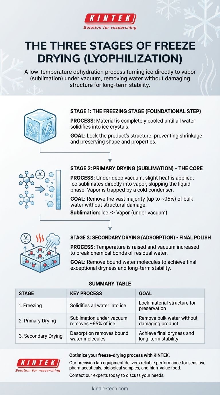 フリーズドライの3つの段階とは？研究室専門家のための凍結乾燥ガイド ビジュアルガイド