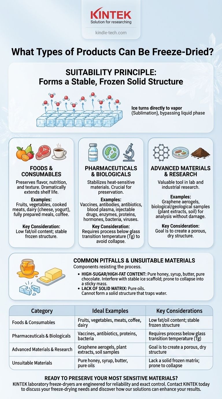 What types of products can be freeze dried? From Food to Pharmaceuticals and Beyond Visual Guide