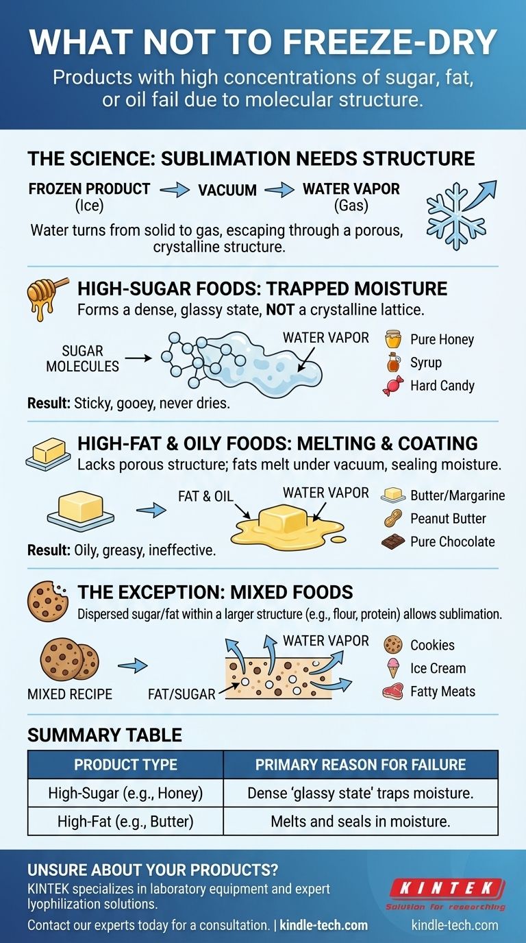 동결 건조에 적합하지 않은 제품 유형은 무엇인가요? 이러한 일반적인 동결 건조 실패 사례를 피하세요 시각적 가이드