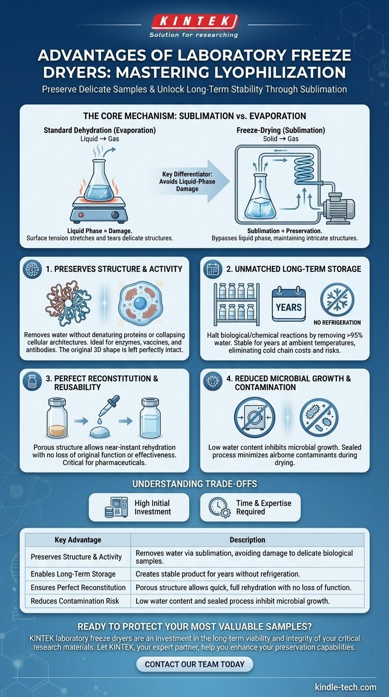 실험실용 동결 건조기 사용의 장점은 무엇인가요? 동결 건조를 통해 샘플 무결성 보존 시각적 가이드