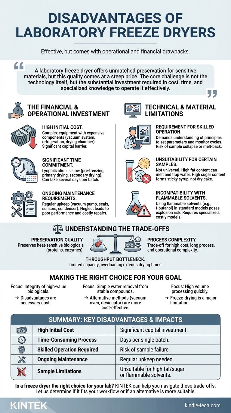 Quels sont les inconvénients de l'utilisation d'un lyophilisateur de laboratoire ? Coûts élevés, délais longs et exigences techniques Guide Visuel