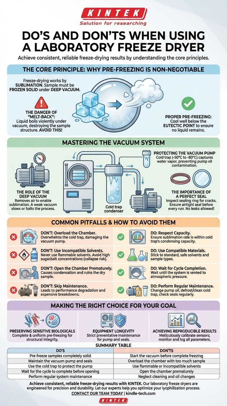 Was sind die Dos und Don'ts bei der Verwendung eines Labor-Gefriertrockners? Beherrschen Sie die Kernprinzipien für den Erfolg Visuelle Anleitung