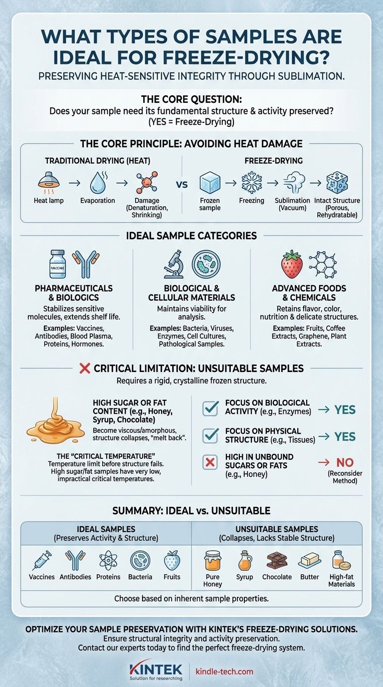 What types of samples are ideal for freeze-drying? Preserve Delicate Biologicals and Materials Visual Guide