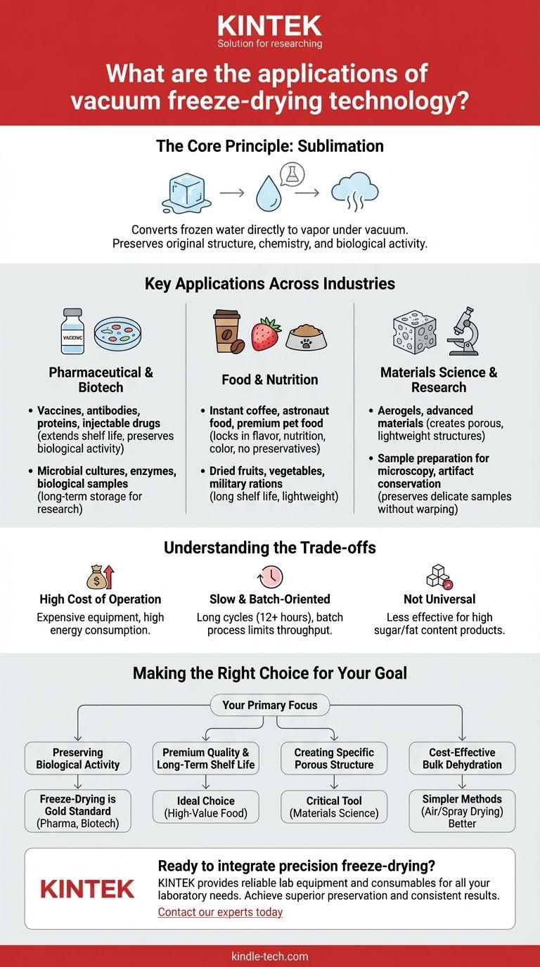 ما هي تطبيقات تكنولوجيا التجفيف بالتجميد الفراغي؟ اكتشف الحفظ الفائق عبر الصناعات دليل مرئي