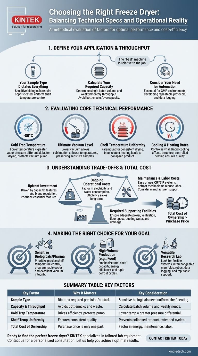 Welche Faktoren sollten bei der Auswahl eines Gefriertrockners berücksichtigt werden? Passen Sie die Leistung an die Bedürfnisse Ihres Labors an Visuelle Anleitung