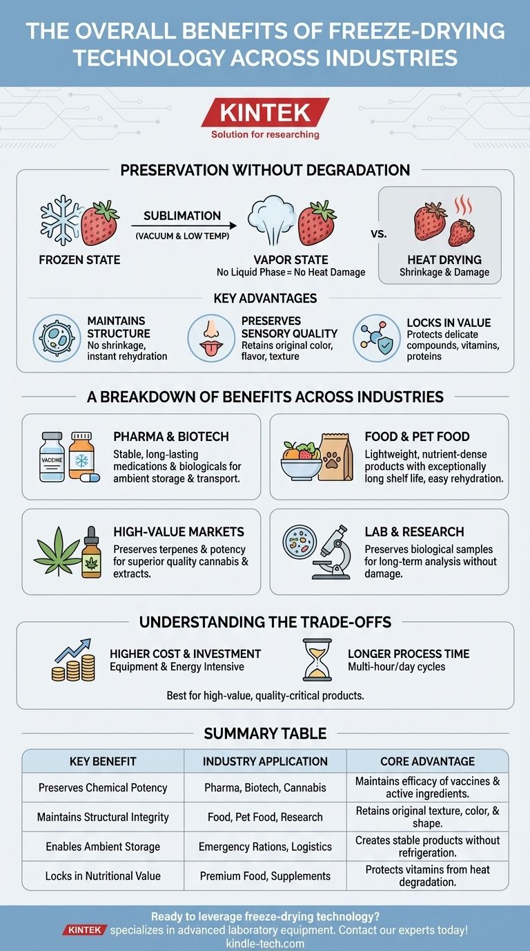 ¿Cuáles son los beneficios generales de la tecnología de liofilización en todas las industrias? Logre una preservación inigualable del producto Guía Visual