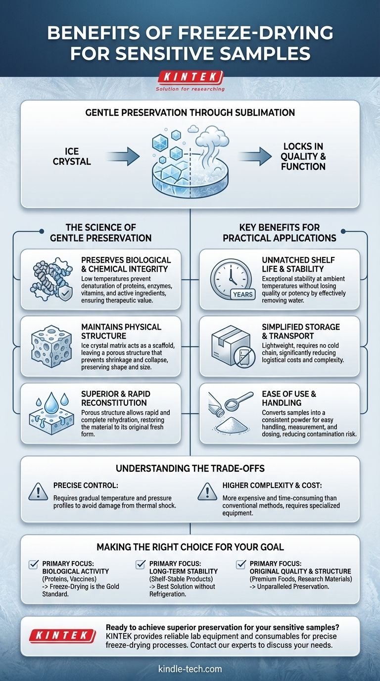 凍結乾燥が敏感なサンプルにもたらす利点は何ですか？比類のない品質でデリケートな材料を保存する ビジュアルガイド