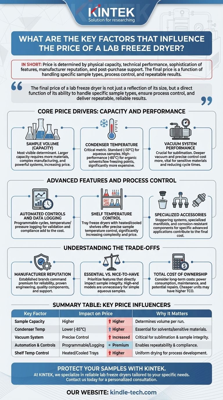 Welche Schlüsselfaktoren beeinflussen den Preis eines Labor-Gefriertrockners? Ein Leitfaden zu Kapazität, Leistung und Funktionen Visuelle Anleitung