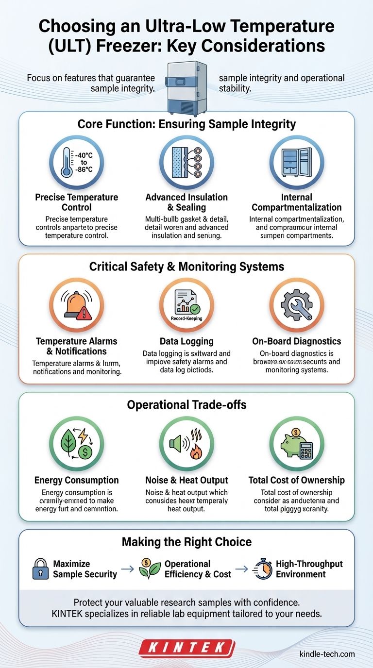 Que características devem ser consideradas ao escolher um congelador de ultra baixa temperatura? Proteja as Suas Amostras com Precisão Guia Visual
