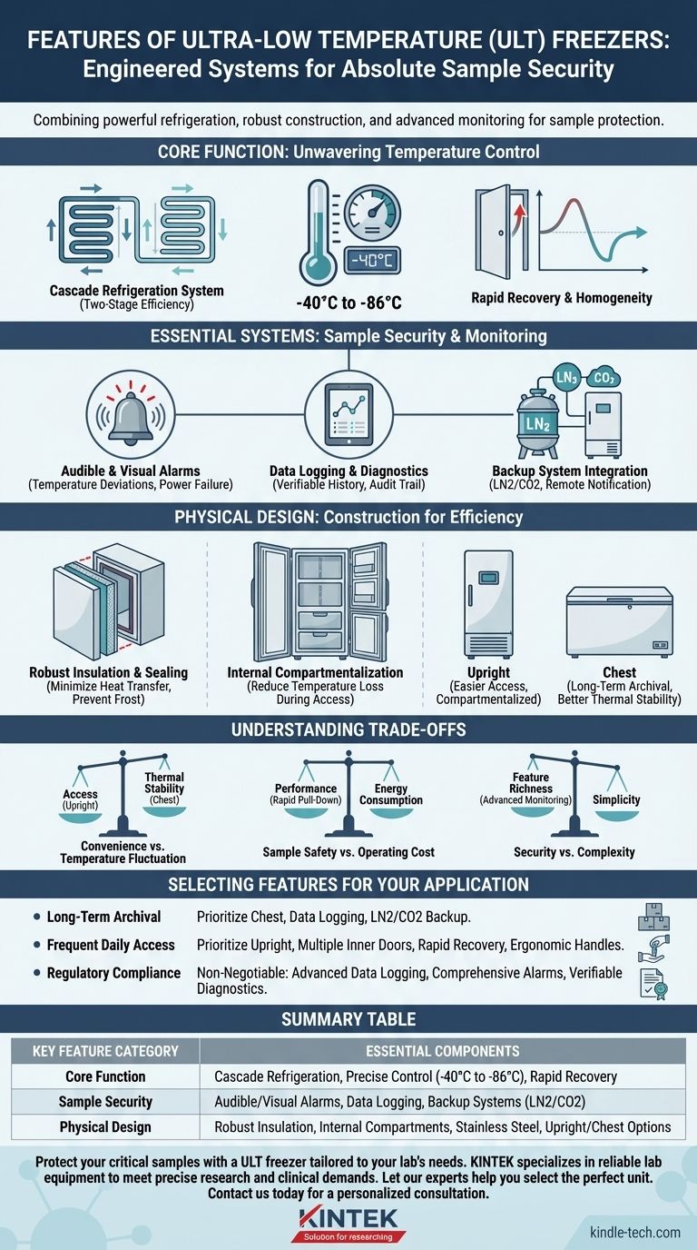 ما هي الميزات التي تتضمنها عادةً المجمدات فائقة الانخفاض في درجات الحرارة؟ ضمان أمان العينات المطلق دليل مرئي