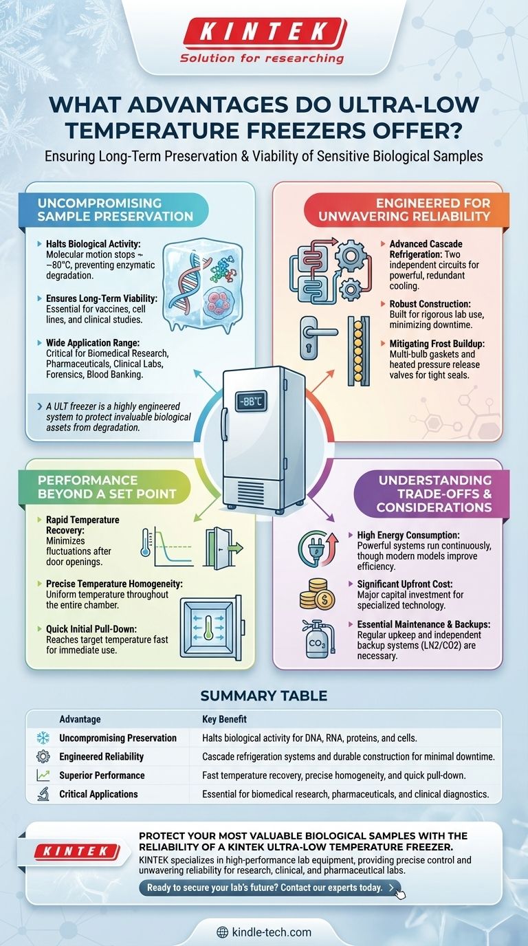 Quels avantages offrent les congélateurs à température ultra-basse ? Assurer l'intégrité et la fiabilité des échantillons à long terme Guide Visuel
