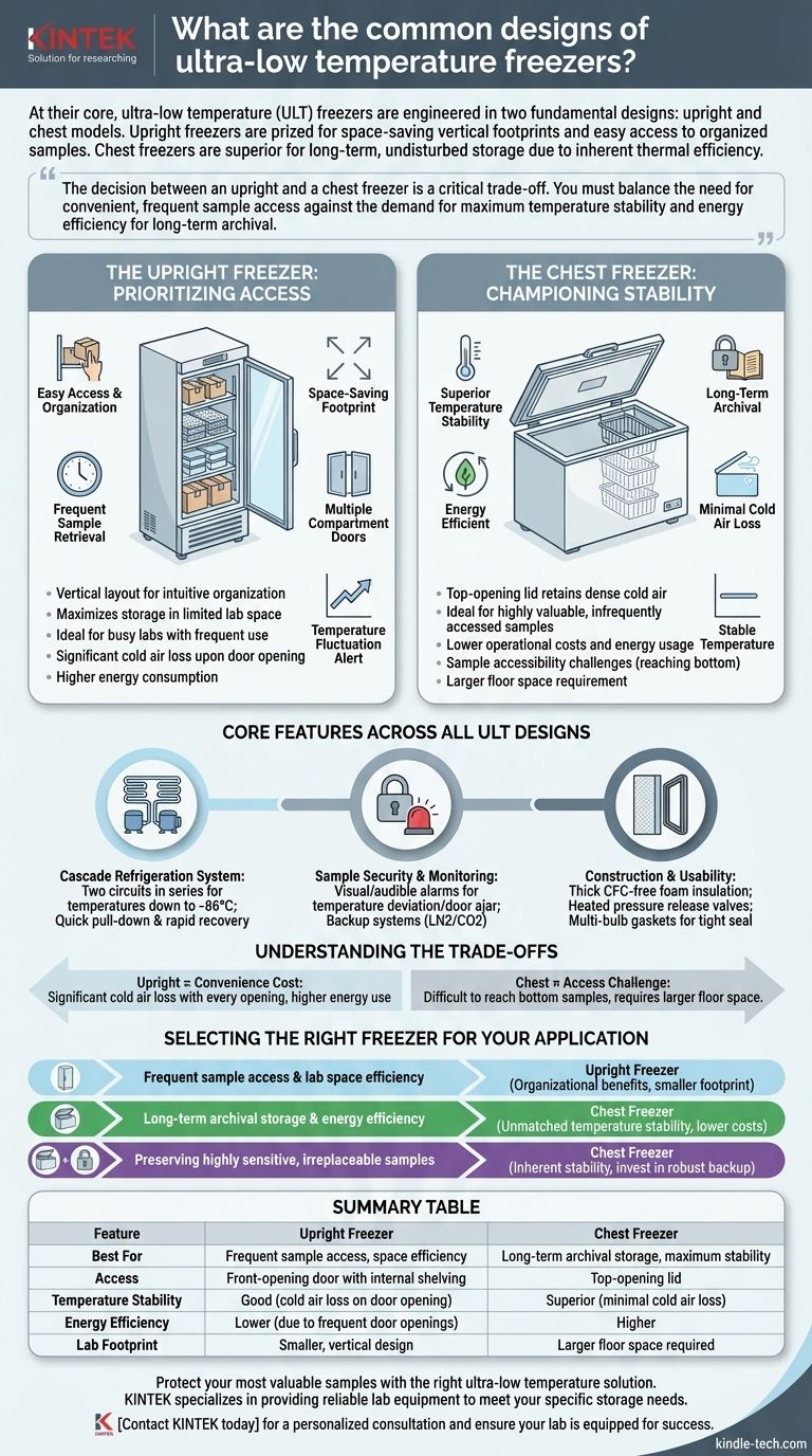 超低温フリーザーの一般的な設計とは何ですか？研究室向けの縦型とチェスト型を比較 ビジュアルガイド
