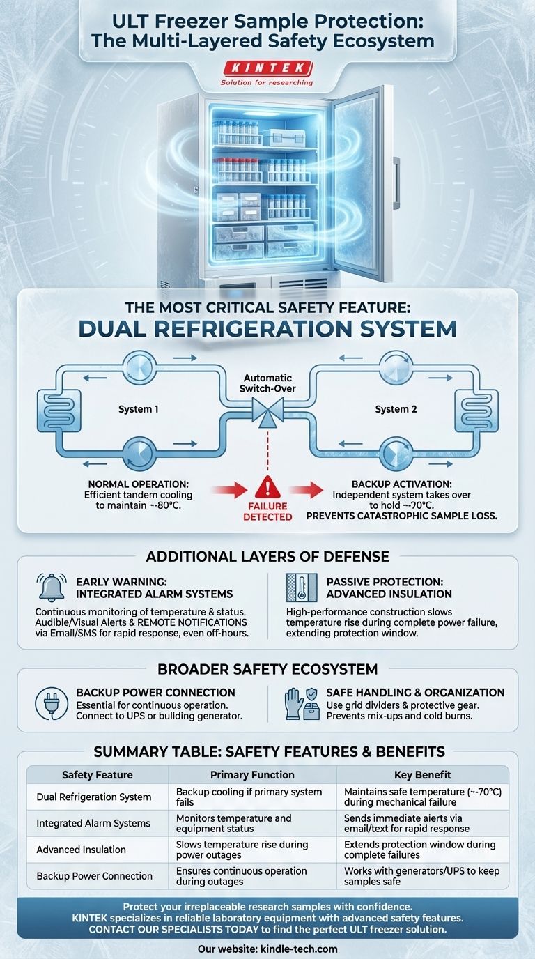 Какая функция безопасности чаще всего встречается в морозильных камерах ULT для защиты хранимых образцов? Резервирование и системы сигнализации Визуальное руководство