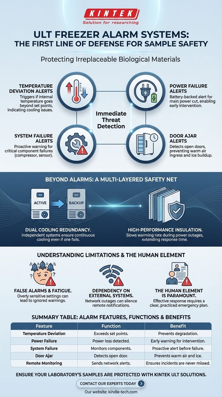 Какие функции включает в себя система сигнализации морозильных камер ULT? Защитите свои образцы с помощью многоуровневой безопасности Визуальное руководство