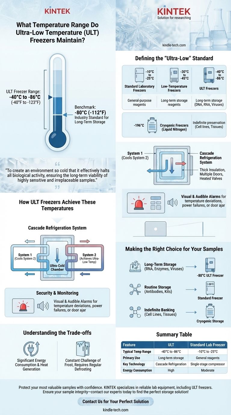 Quelle plage de température les congélateurs à ultra-basse température maintiennent-ils ? La norme de -80°C pour l'intégrité des échantillons Guide Visuel