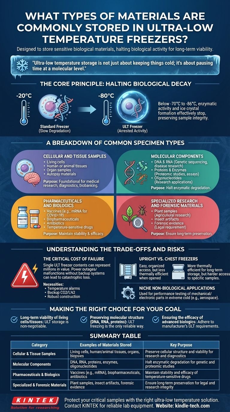 ما هي أنواع المواد التي تُخزن عادةً في مجمدات درجات الحرارة شديدة الانخفاض؟ حفظ الخلايا واللقاحات والجزيئات الحيوية دليل مرئي