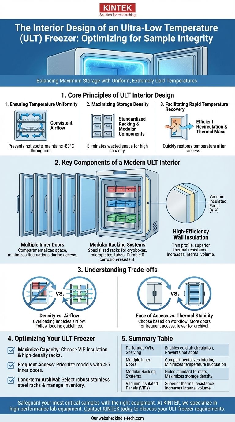 Comment l'intérieur d'un congélateur à ultra-basse température est-il conçu pour un stockage optimal ? Maximisez l'intégrité des échantillons grâce à une conception intelligente Guide Visuel