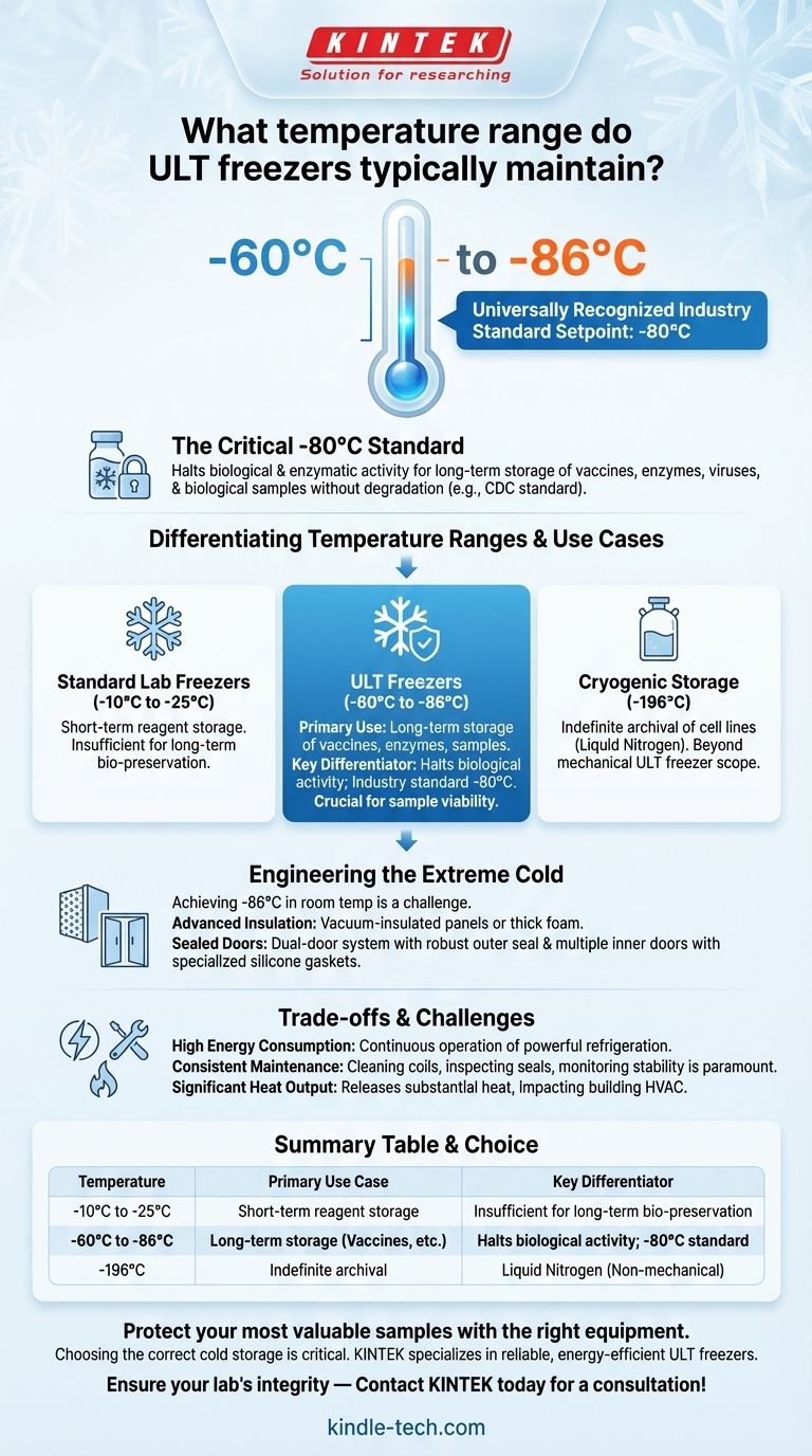 ¿Qué rango de temperatura mantienen típicamente los congeladores ULT? El estándar crítico de -80 °C para la integridad de las muestras Guía Visual