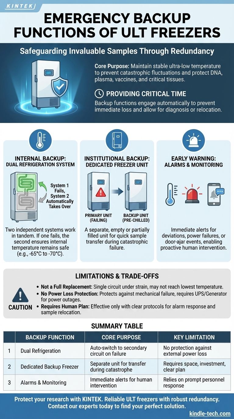 ما هي وظيفة النسخ الاحتياطي للطوارئ لمجمدات ULT؟ ضمان حماية العينات دون انقطاع دليل مرئي