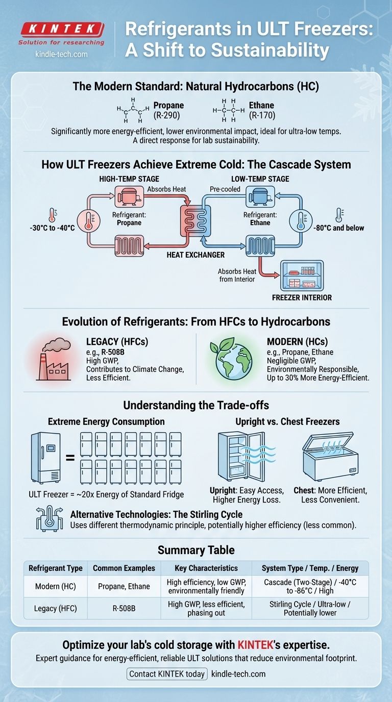 Welche Kältemittel werden in ULT-Gefrierschränken verwendet und warum? Moderne Geräte verwenden umweltfreundliche Kohlenwasserstoffe Visuelle Anleitung