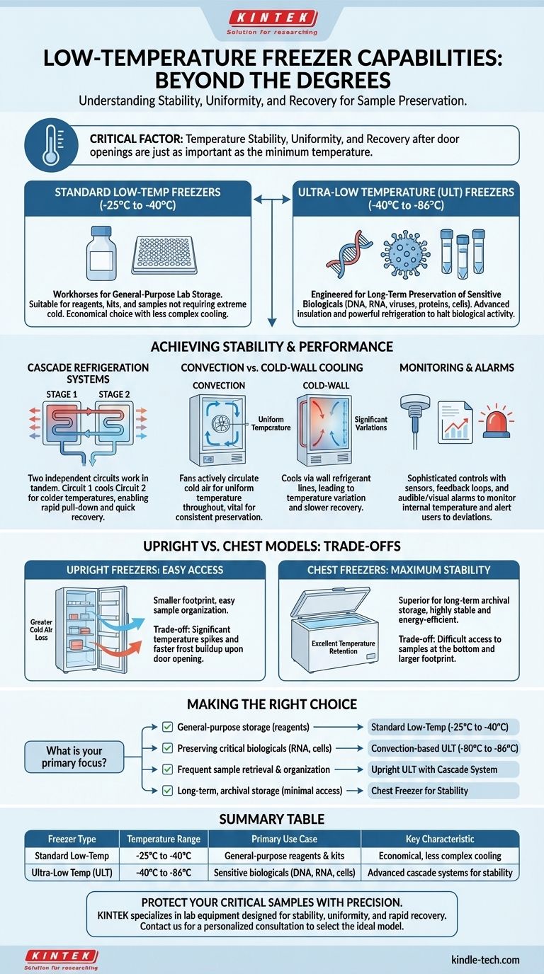 ¿Cuáles son las capacidades de temperatura de los congeladores de baja temperatura? Una guía para la conservación estable de muestras Guía Visual