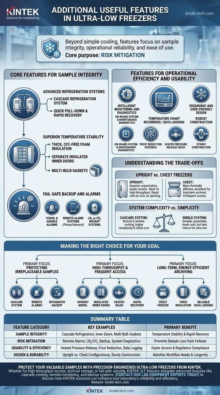 초저온 냉동고의 유용한 추가 기능은 무엇입니까? 고급 위험 완화로 샘플 무결성 보장 시각적 가이드