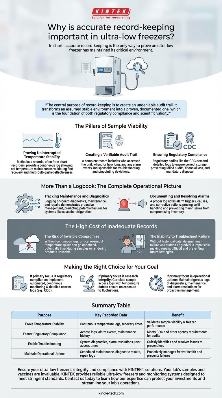Pourquoi une tenue de registres précise est-elle importante dans les congélateurs à très basse température ? Protéger l'intégrité des échantillons et assurer la conformité Guide Visuel