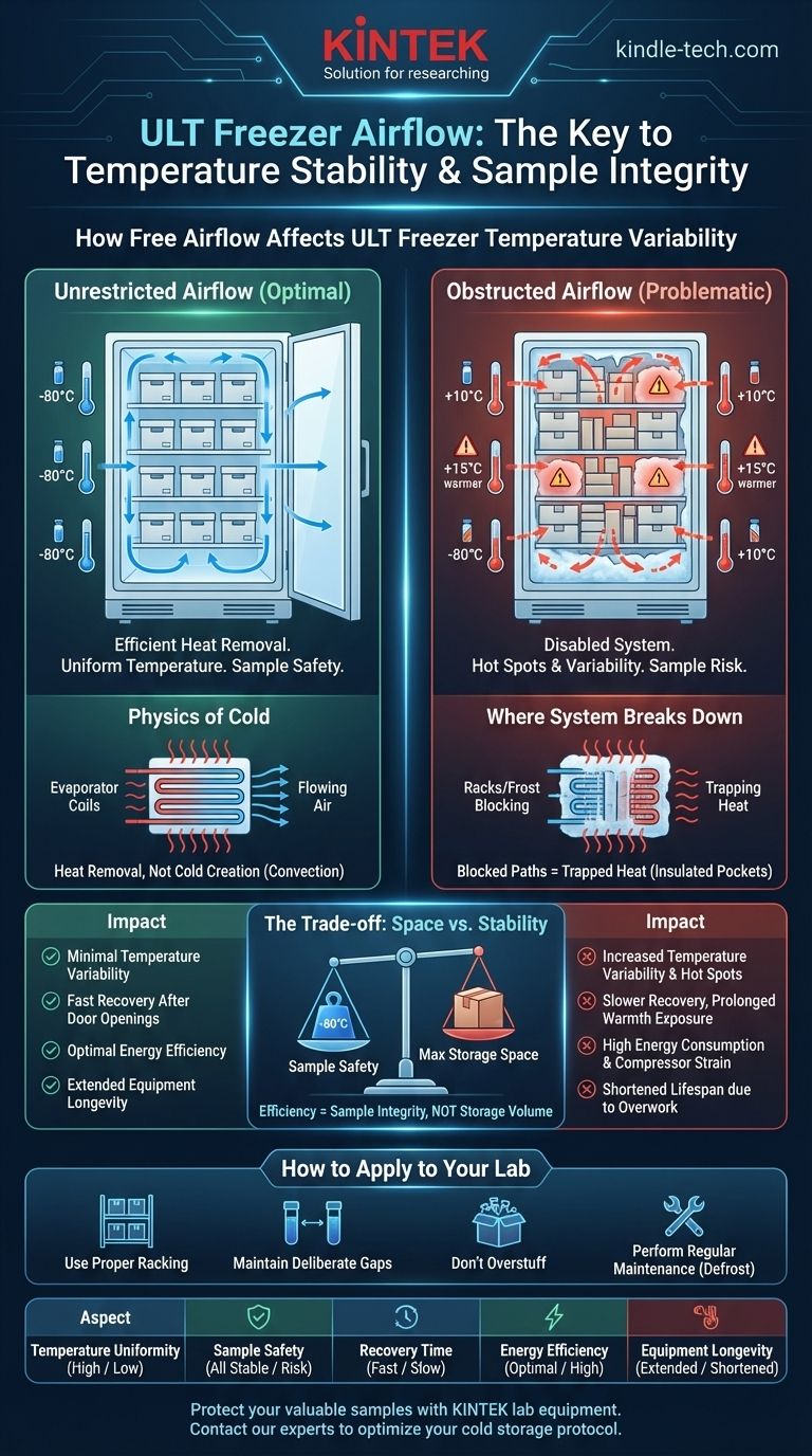 Comment la libre circulation de l'air affecte-t-elle la variabilité de la température des congélateurs ULT ? La clé d'un stockage uniforme des échantillons Guide Visuel
