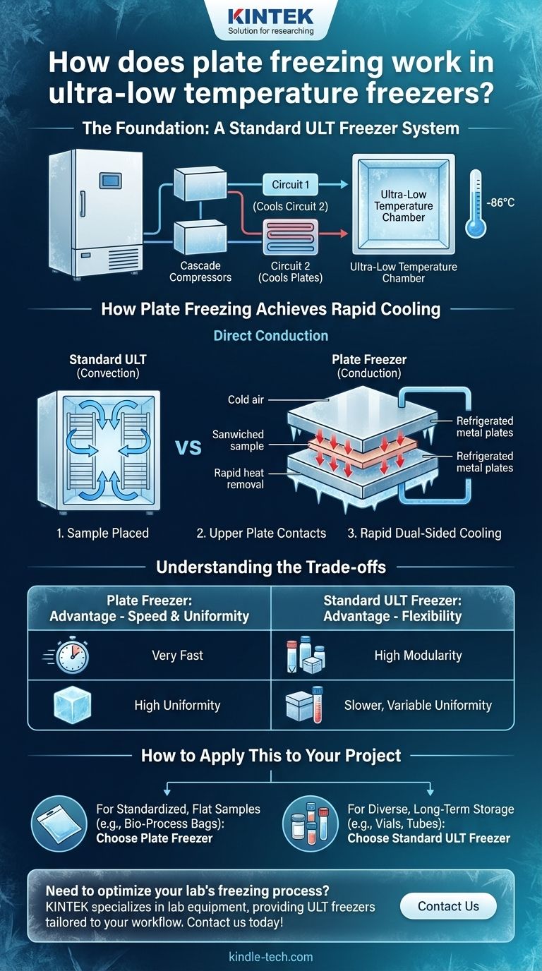 How does plate freezing work in ultra-low temperature freezers? Achieve Rapid, Uniform Freezing for Critical Samples Visual Guide