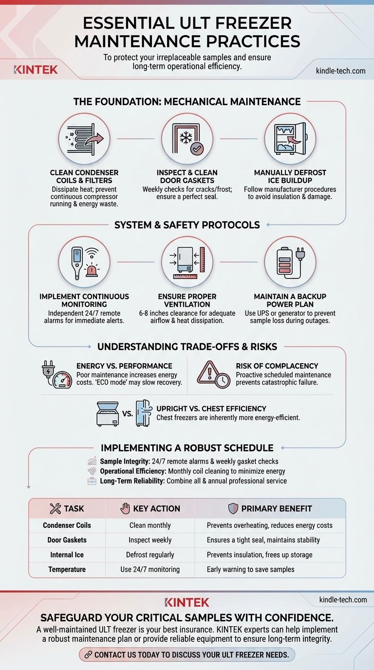 Welche Wartungspraktiken sind für ULT-Gefrierschränke unerlässlich? Schützen Sie Ihre Proben mit proaktiver Pflege Visuelle Anleitung