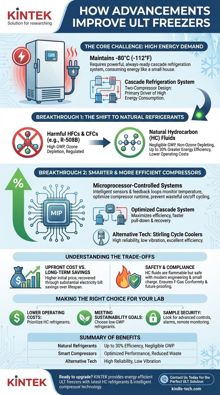 Como os avanços na tecnologia de compressores e fluidos refrigerantes estão melhorando os freezers ULT? Aumente a Eficiência e Reduza Custos Guia Visual