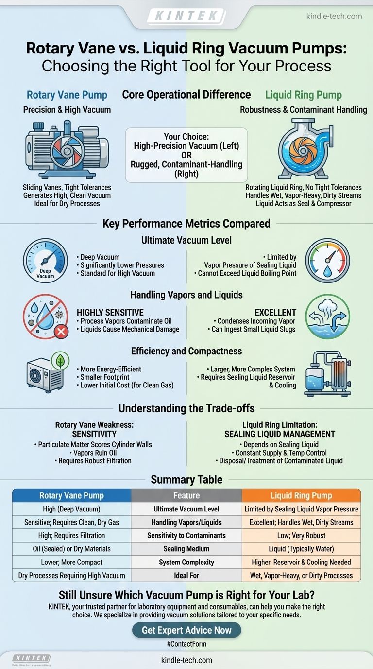 회전 베인 펌프와 액체 링 진공 펌프를 비교하는 방법: 공정에 적합한 진공 펌프 선택 시각적 가이드