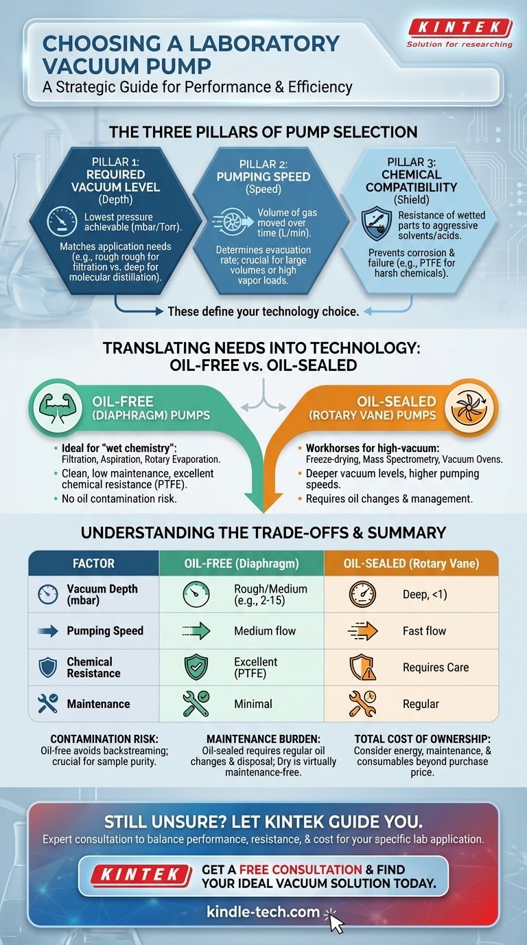 为实验室选择真空泵时应考虑哪些因素？匹配您实验室的需求 图解指南