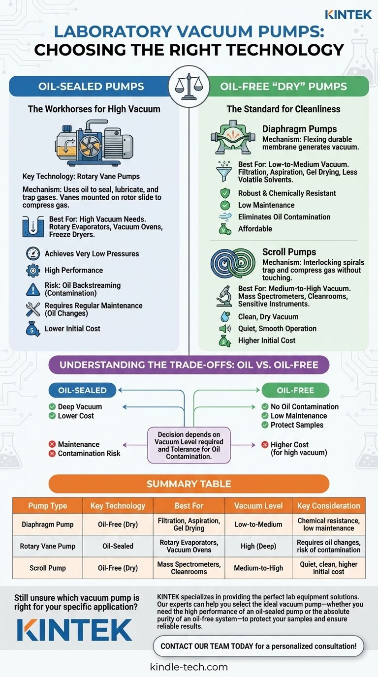 What types of vacuum pumps are commonly found in laboratories? Choose the Right Pump for Your Lab's Needs Visual Guide