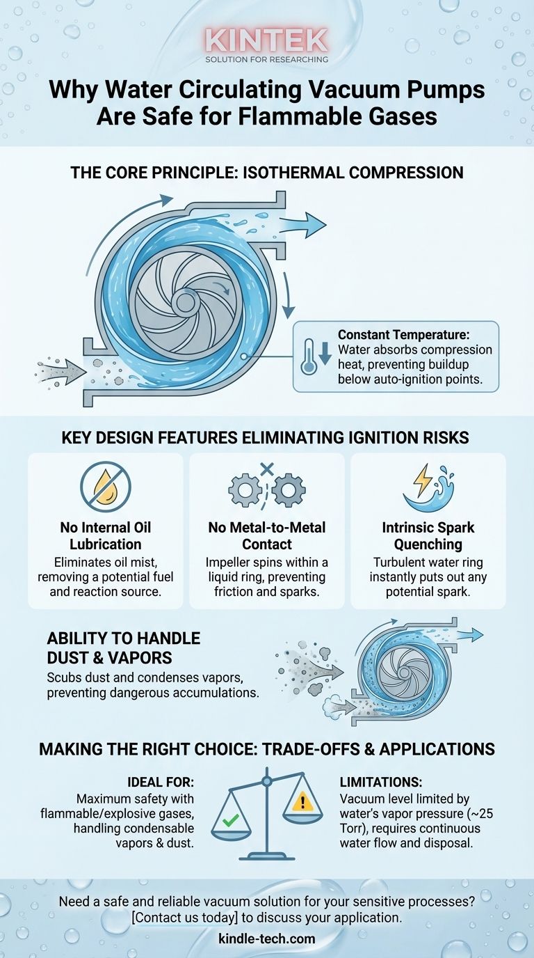 수 순환식 진공 펌프가 인화성 또는 폭발성 가스를 처리하는 데 적합한 이유는 무엇입니까? 등온 압축을 통한 본질적인 안전성 시각적 가이드