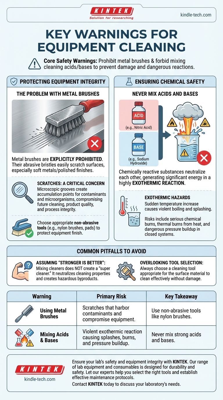 Quais são os principais avisos para a limpeza do equipamento? Proteja o seu laboratório contra danos e perigos Guia Visual