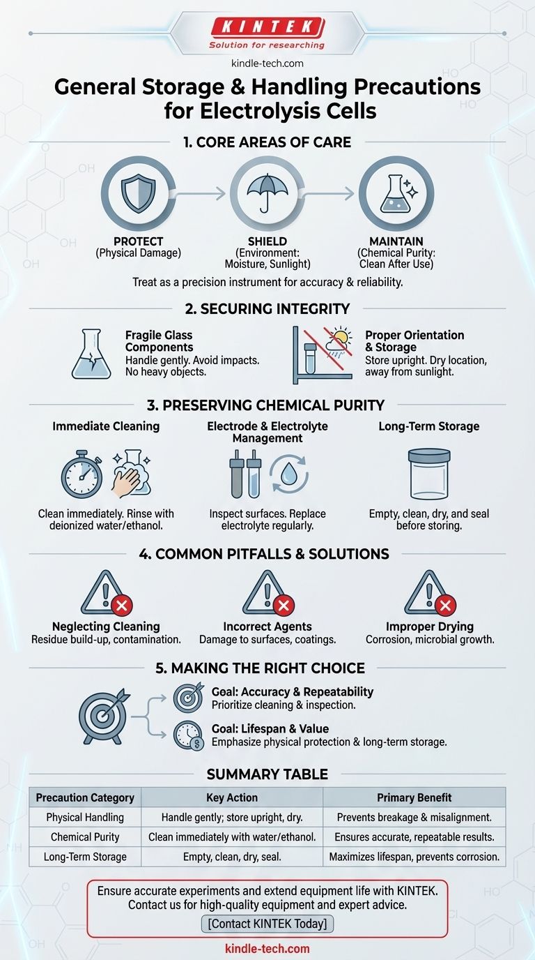 Was sind die allgemeinen Lagerungs- und Handhabungsvorsichtsmaßnahmen für die Elektrolysezelle? Gewährleistung der langfristigen Leistung und Genauigkeit Visuelle Anleitung