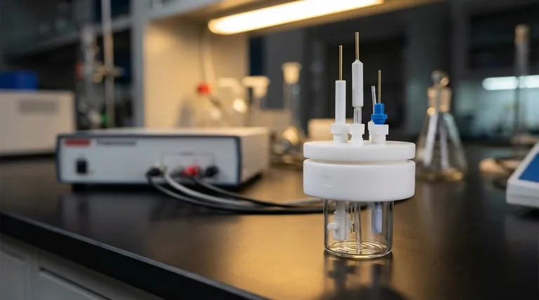 What material is the body of the electrolysis cell made of? High Borosilicate Glass for Reliable Electrochemistry
