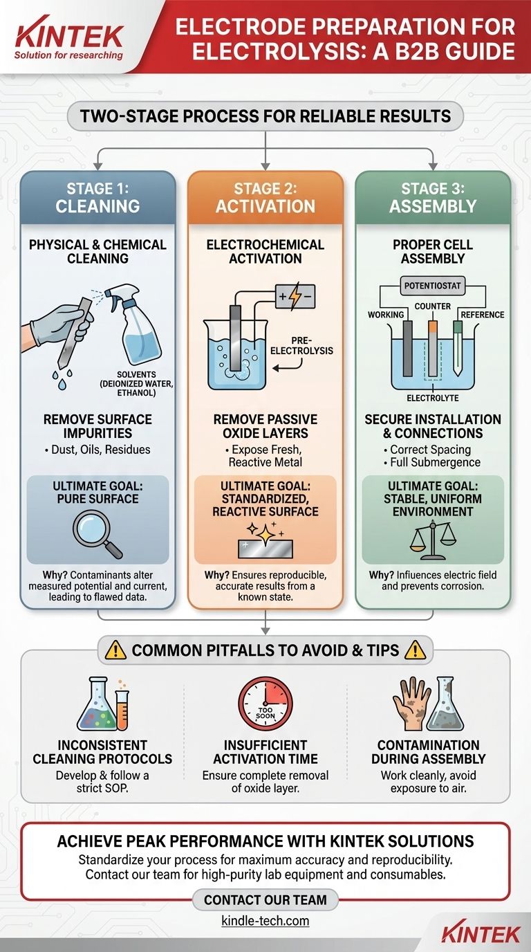 전기분해 전지에서 실험 전에 전극을 어떻게 준비해야 합니까? 신뢰할 수 있는 전기화학을 위한 가이드 시각적 가이드