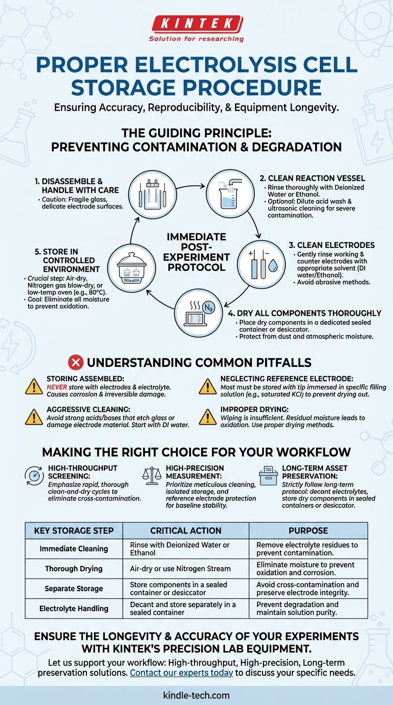Qual è la procedura di conservazione corretta per una cella elettrolitica e i suoi componenti? Una guida passo-passo per preservare l'accuratezza Guida Visiva