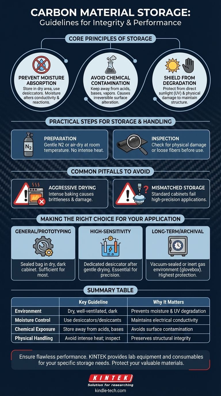ما هي الإرشادات العامة لتخزين المواد الكربونية؟ حافظ على أداء وسلامة مختبرك دليل مرئي